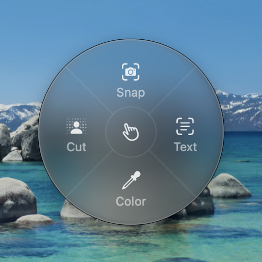 The ring: Snap, Text, Color and Cut around the ball, revealed by pressing and holding